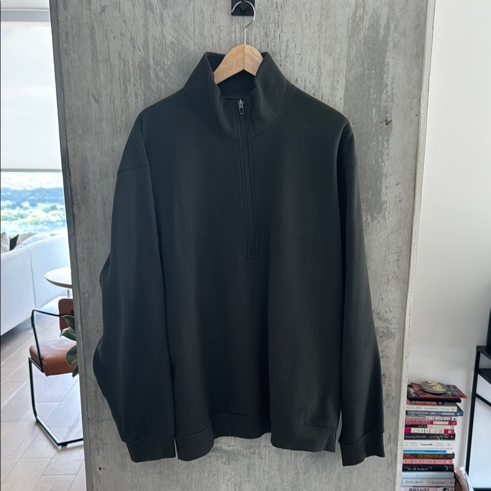 lululemon athletica Men's Dark Green Zip-Up Sweater